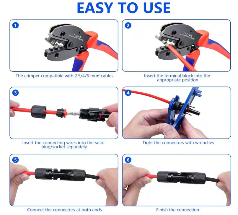 2546B Kit Photovoltaic Crimpin - Mc4 Crimping Tool 评论和价格
